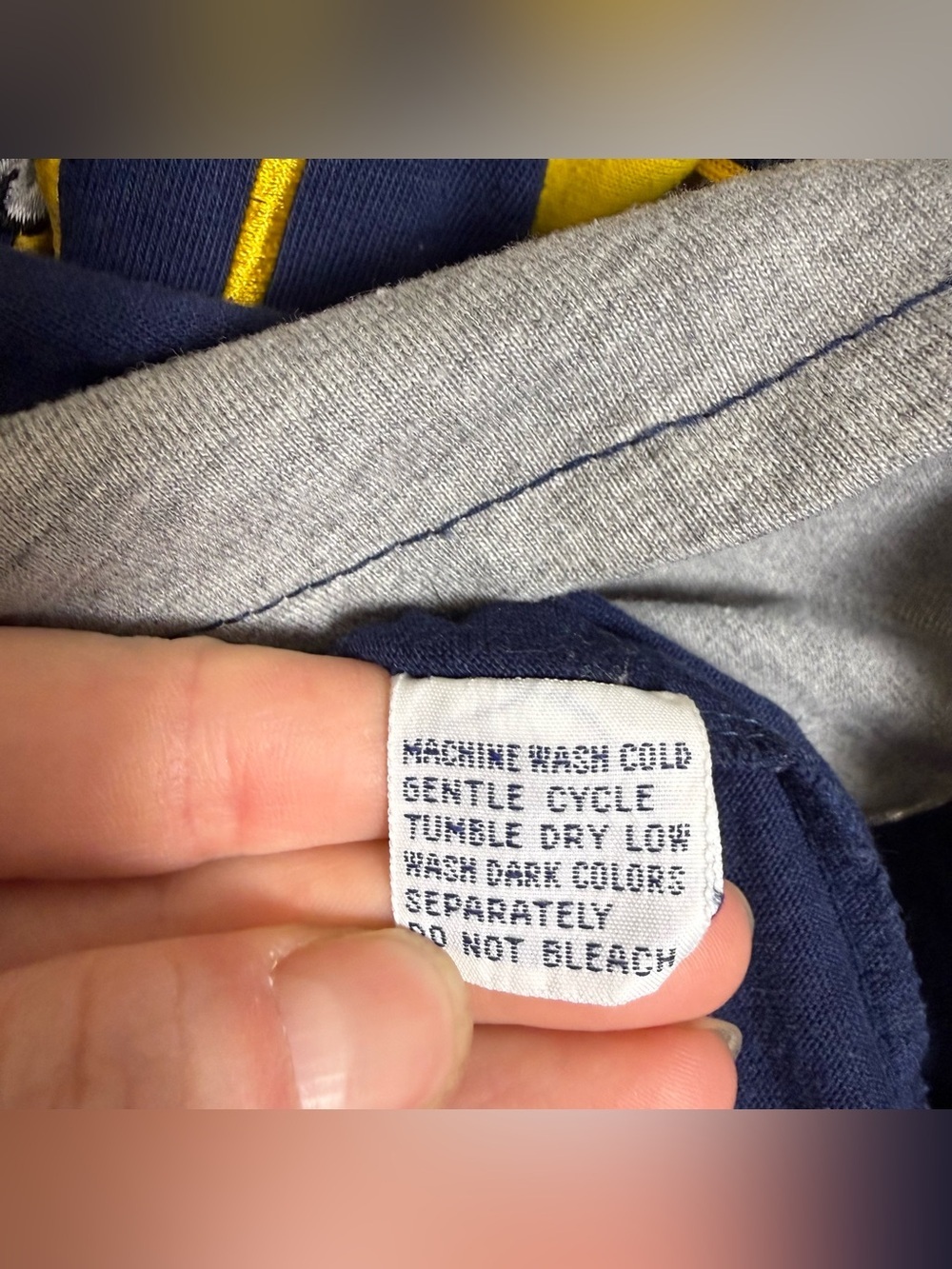 Vintage Starter Michigan Wolverines grey navy NCAA 90s baseball jersey Size XL - Picture 6 of 6